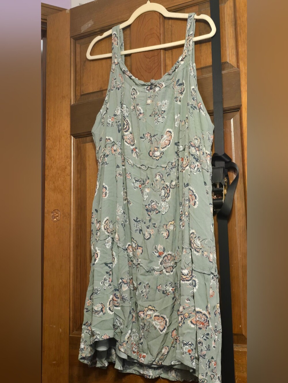 Sleeveless Floral Sage Green Women's Camisole Dress